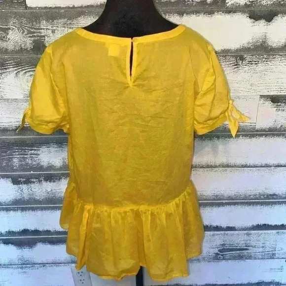 J. Crew Yellow Peplum Blouse size 10 - Picture 2 of 5